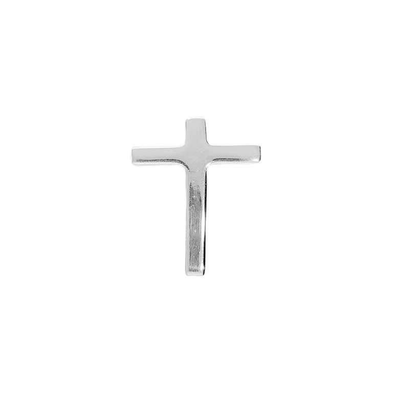 PIN\'S ARGENT RHODIÉ CROIX