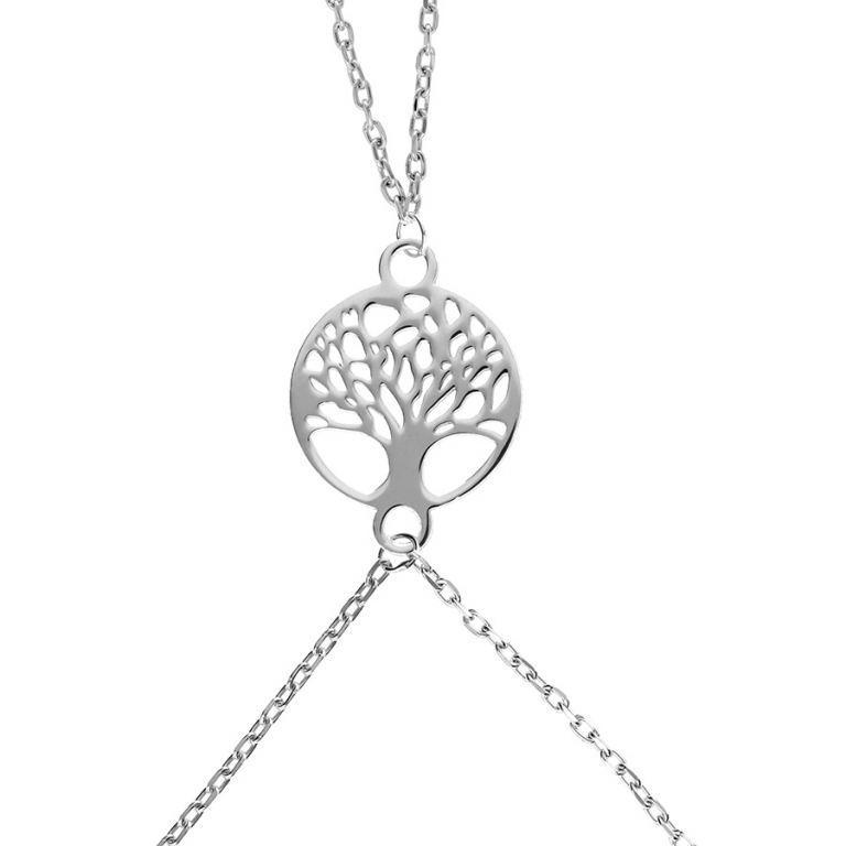PARURE DE MAIN ARGENT RHODIÉ ARBRE DE VIE