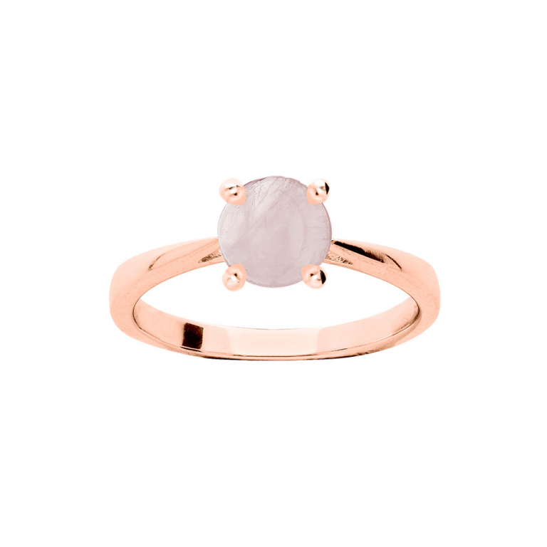 BAGUE ARGENT ROSE PIERRE VÉRITABLE QUARTZ ROSE 6,5MM