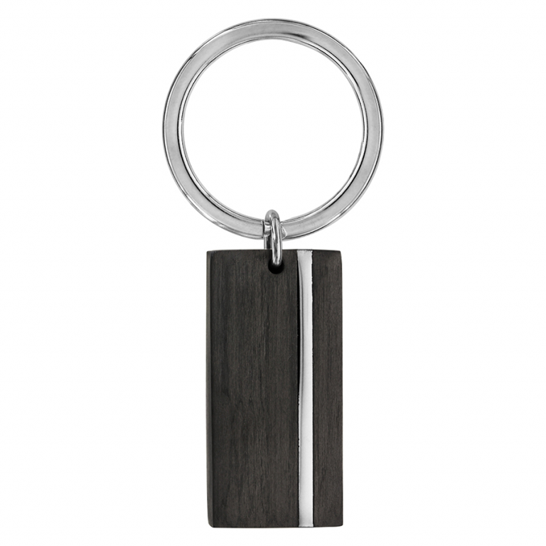 PORTE CLEF ACIER ET CARBONE RECTANGULAIRE