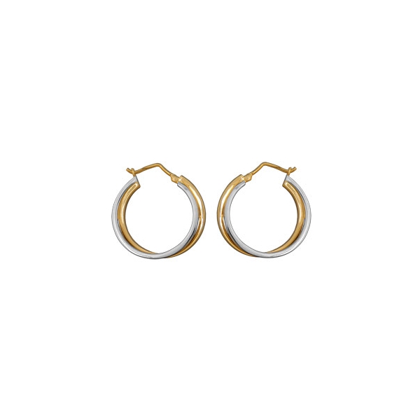 BOUCLES D\'OREILLES CRÉOLES DOUBLES BICOLORE