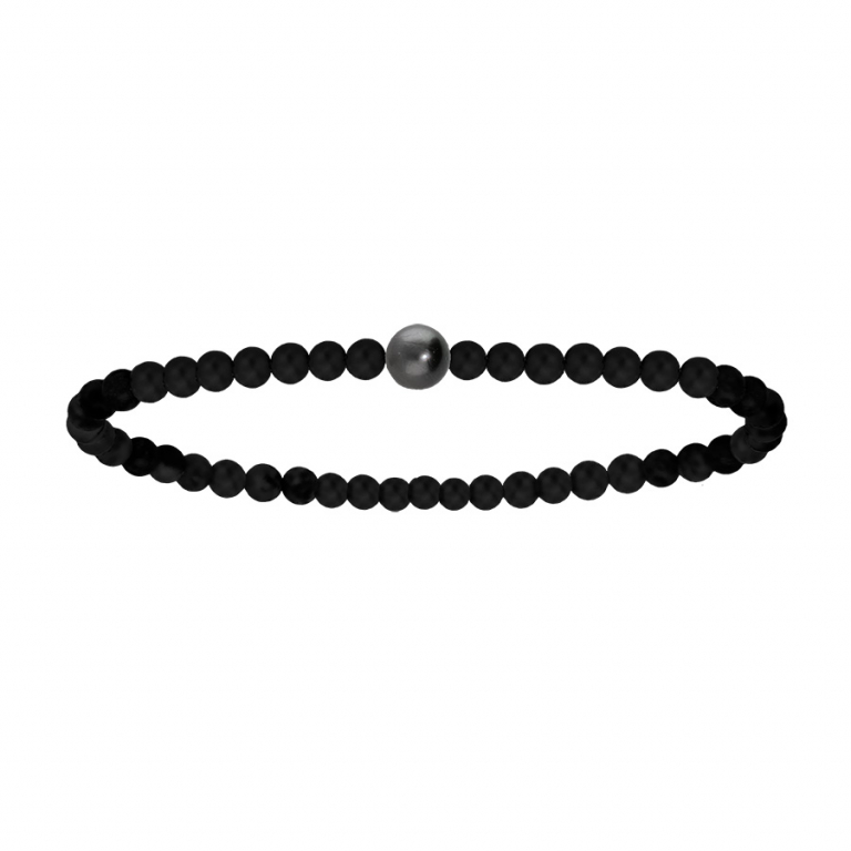BRACELET BOULES AGATE ET PERLE DE CULTURE DE TAHITI VÉRITABLE