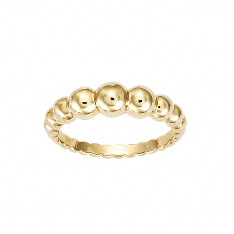 BAGUE PLAQUÉ OR BOULES DECROISSANTES