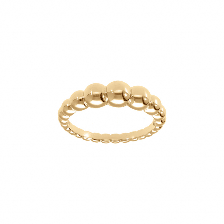 BAGUE PLAQUÉ OR BOULES DECROISSANTES