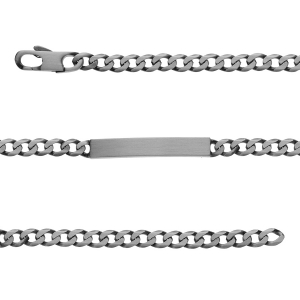 IDENTITE GOURMETTE HAWAI 5MM ARGENT FINITION VA