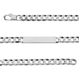 IDENTITE GOURMETTE HAWAI 6MM ARGENT 18CM