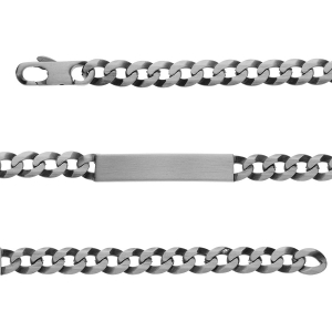 IDENTITE GOURMETTE HAWAI 6MM ARGENT FINITION VA