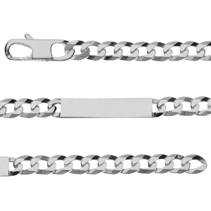 IDENTITE GOURMETTE HAWAI 8MM ARGENT 21CM