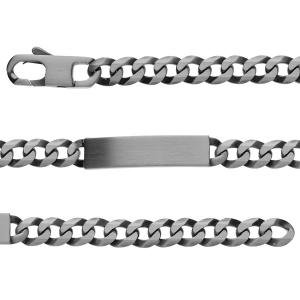 IDENTITE GOURMETTE HAWAI 8MM ARGENT FINITION VA