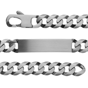 IDENTITE GOURMETTE HAWAI 10MM ARGENT FINITION VA