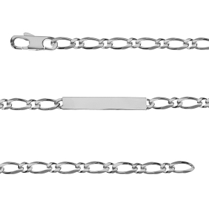 IDENTITE FIGARO 1+1 HAWAI 5MM ARGENT 18CM