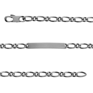 IDENTITE FIGARO 1+1 HAWAI 5MM ARGENT FINITION VA