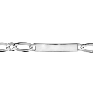 IDENTITE FIGARO 1+1 HAWAI  6MM ARGENT 18CM