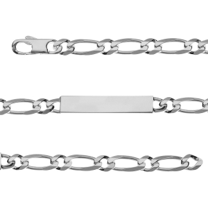 IDENTITE FIGARO 1+1 HAWAI  6MM ARGENT 18CM