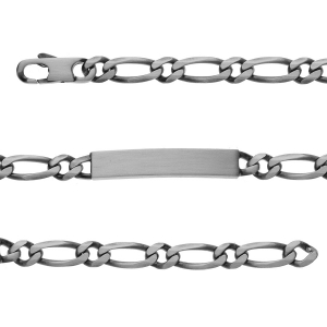 IDENTITE FIGARO 1+1 HAWAI  6MM ARGENT FINITION VA