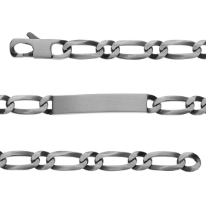 IDENTITE FIGARO 1+1 HAWAI 7MM ARGENT FINITION VA