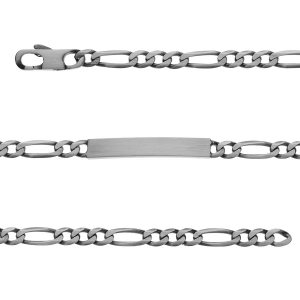 IDENTITE FIGARO 1+3 HAWAI 5MM ARGENT FINITION VA