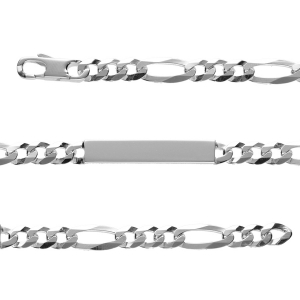 IDENTITE FIGARO 1+3 HAWAI 6MM ARGENT 18CM
