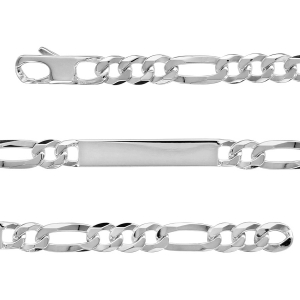 IDENTITE FIGARO 1+3 HAWAI 7MM ARGENT 20CM