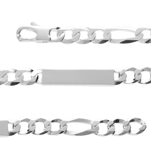 IDENTITE FIGARO 1+3 HAWAI 10MM ARGENT 21CM