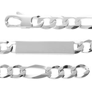 IDENTITE FIGARO 1+3 HAWAI 10MM ARGENT 21CM