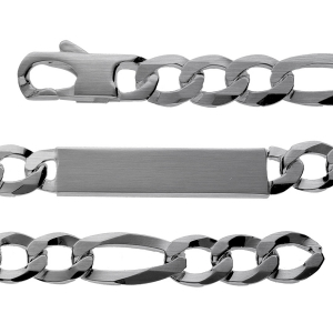 IDENTITE FIGARO 1+3 HAWAI 10MM ARGENT 21CM