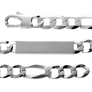 IDENTITE FIGARO 1+3 HAWAI 10MM ARGENT 21CM