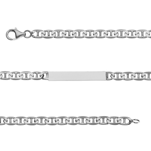 IDENTITE 4MM MAILLE FINE MARINE ARGENT 18CM