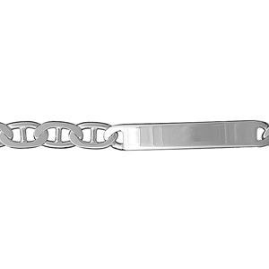 IDENTITE  7MM MAILLE GROSSE MARINE ARGENT 20CM