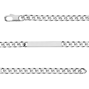 IDENTITE GOURMETTE PRESTIGE 5MM ARGENT 18CM