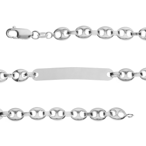 IDENTITE GRAIN DE CAFE 6MM ARGENT 19CM