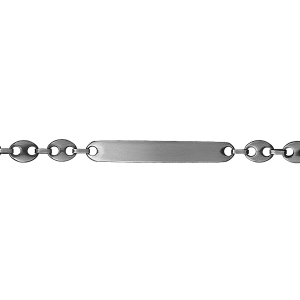 IDENTITE GRAIN DE CAFE 6MM ARGENT FINITION VA 19CM