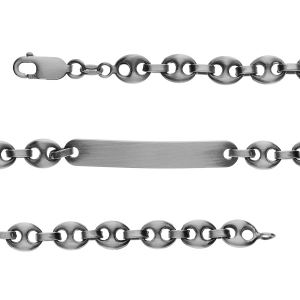 IDENTITE GRAIN DE CAFE 6MM ARGENT FINITION VA 19CM