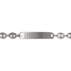 IDENTITE GRAIN DE CAFE 8MM  ARGENT 21CM