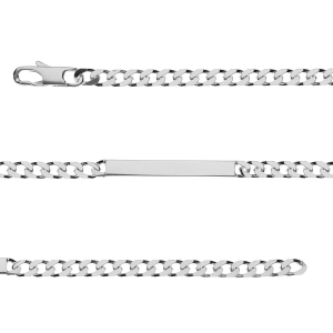 IDENTITE GOURMETTE PRESTIGE 4MM ARGENT 18CM