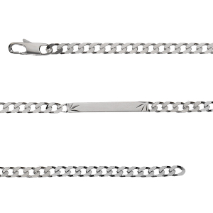 IDENTITE GOURMETTE 4MM DIAMANTEE ETOILE ARGENT 18CM