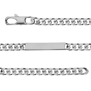 IDENTITE GOURMETTE PRESTIGE 6MM ARGENT 18CM