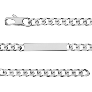 IDENTITE GOURMETTE PRESTIGE 7MM ARGENT 20CM