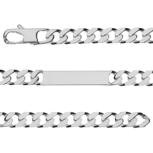 IDENTITE GOURMETTE PRESTIGE 8MM ARGENT 21CM