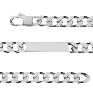 IDENTITE GOURMETTE PRESTIGE 9MM ARGENT 21CM