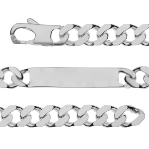 IDENTITE GOURMETTEPRESTIGE 10MM ARGENT 21,5CM