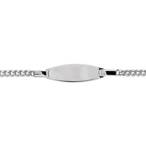 IDENTITE BB GOURMETTE2MM OVALE 15/13CM ARGENT