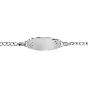 IDENTITE BB GOURMETTE2MM OVALE DIAMANTEE ETOILE  15/13CM ARGENT