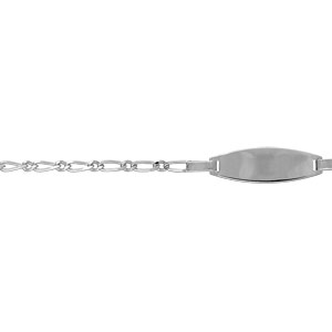 IDENTITE BB 1+1 OVALE 2MM 15/13CM ARGENT