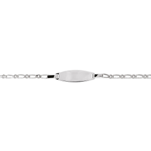 IDENTITE BB 1+1 OVALE 2MM 15/13CM ARGENT