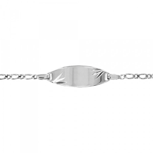 IDENTITE BB 1+1 OVALE 2MM DIAMANTEE ETOILE 15/13CM ARGENT