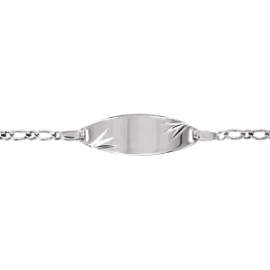 IDENTITE BB 1+1 OVALE 2MM DIAMANTEE ETOILE 15/13CM ARGENT