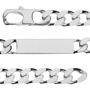 IDENTITE GOURMETTE PRESTIGE 11MM ARGENT 22CM