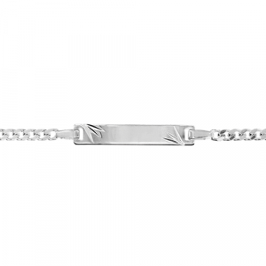 IDENTITE ENFANT GOURMETTE 3MM DIAMANTEE ETOILE 16/14CM ARGENT