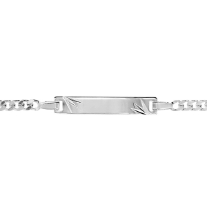 IDENTITE ENFANT GOURMETTE 3MM DIAMANTEE ETOILE 16/14CM ARGENT